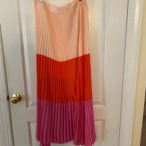 Pink and Orange Colorblocked Maxi Skirt
